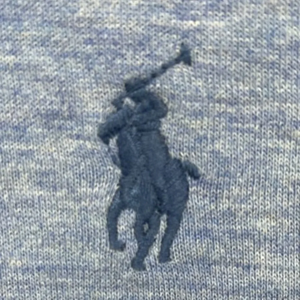 Polo Ralph Lauren Mens Pullover Shirt Sz L Blue 1/4 Zip Long Sleeve Cotton Blend